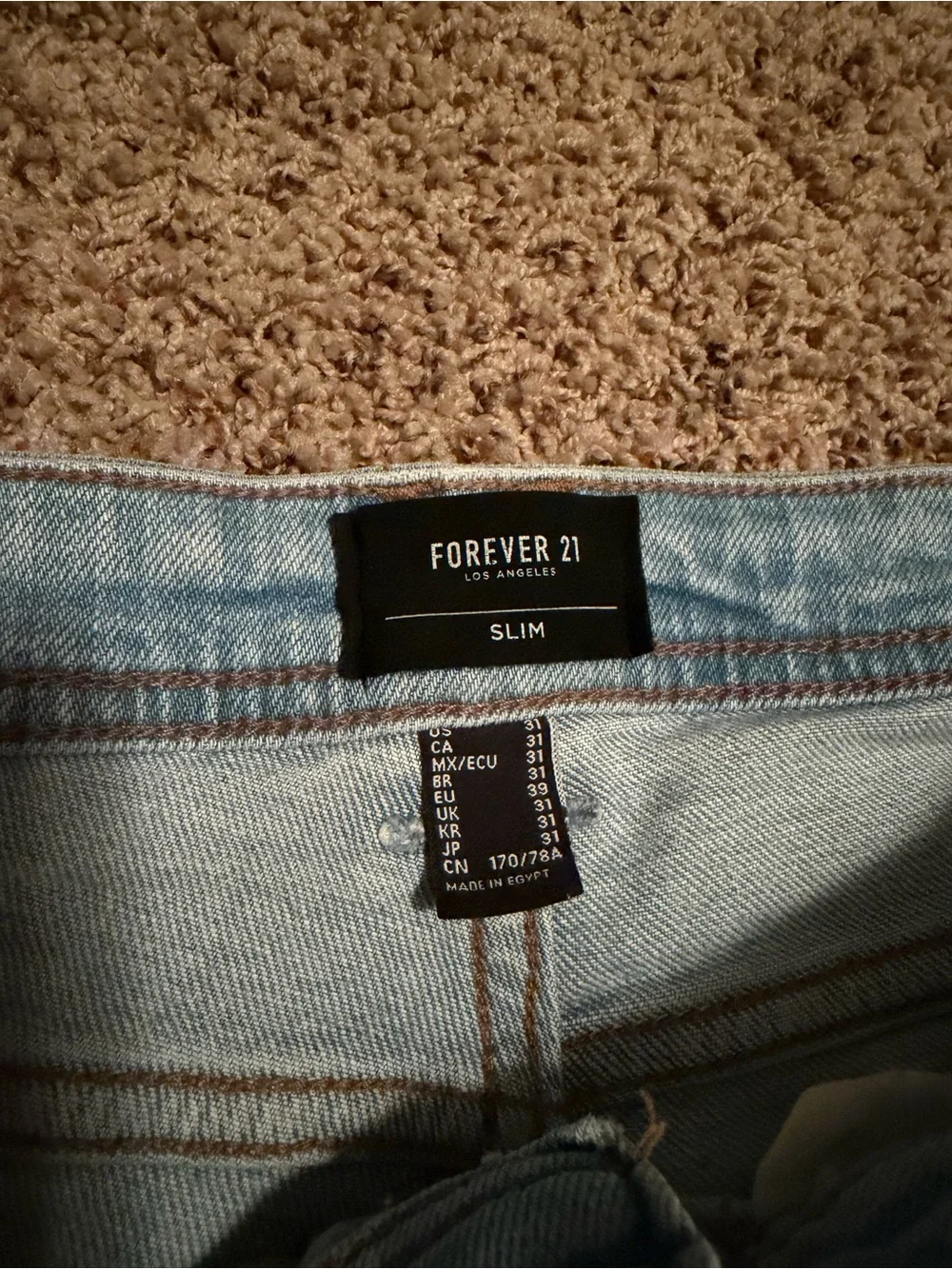 Men’s Size 31/32 Steve’s jeans and size 31 forever 21 light blue jeans 2p bundle